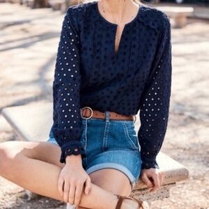 NWT - Boden Broderie Scalloped Eyelet Blouse - size 14